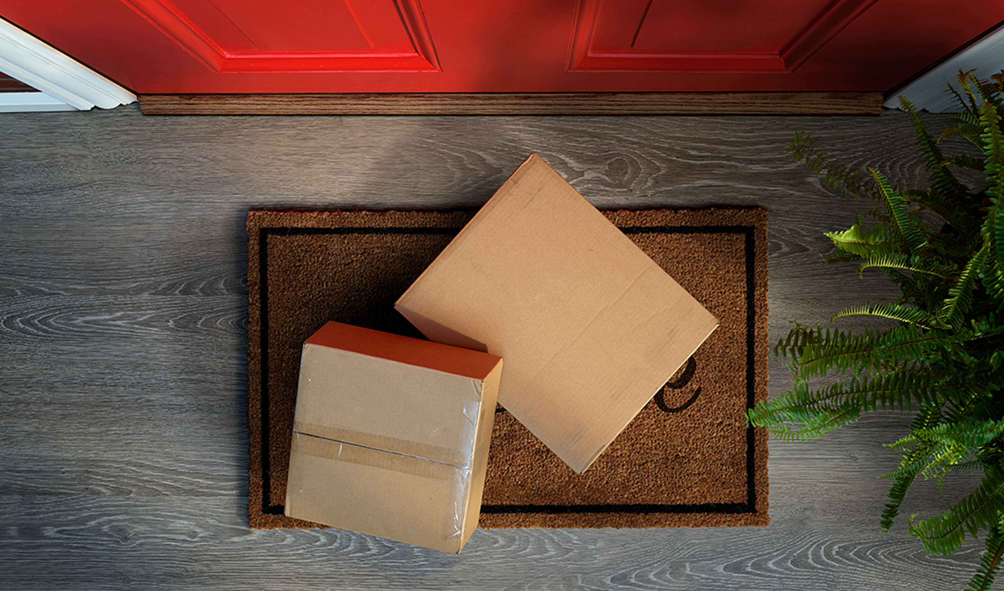 packages on doormat