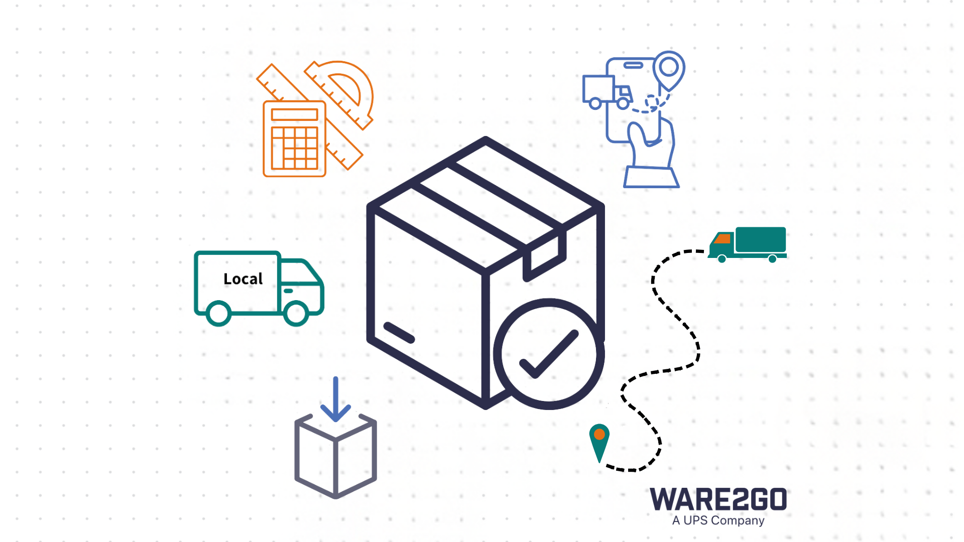 An image of various cost-saving strategies for shipping, including optimized packaging, hybrid shipping solutions, and real-time tracking.
