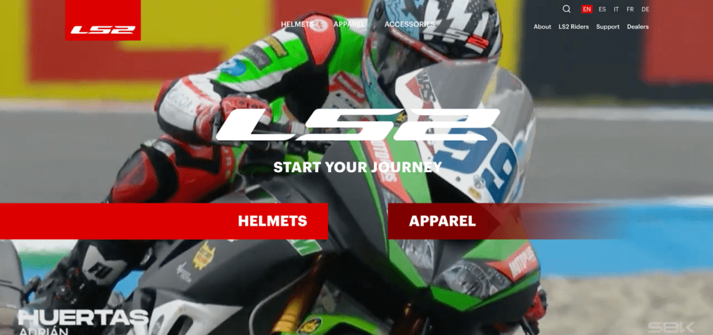 Homepage of LS2 Helmets