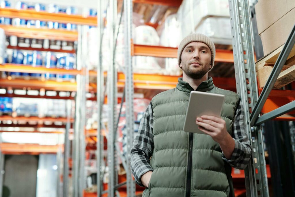 Man standing in warehouse
