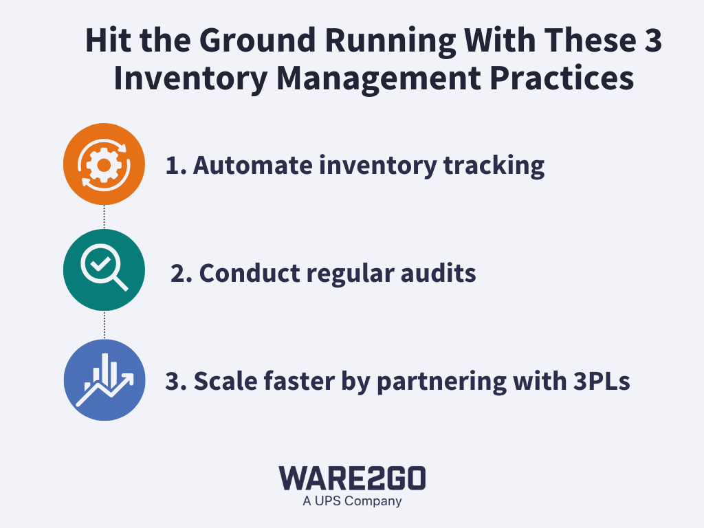 Infographic listing three inventory management practices